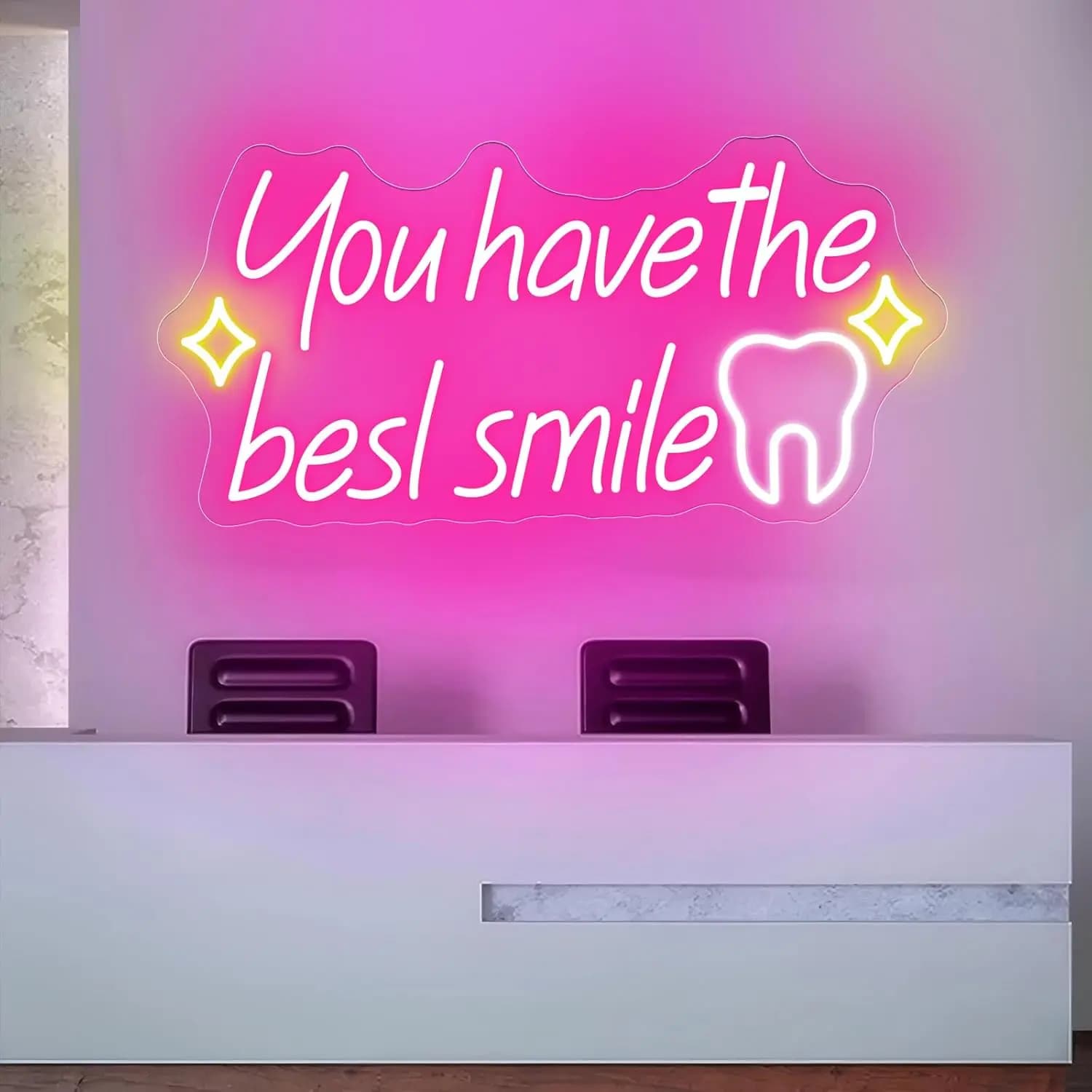 Insegna al Neon 'You Have The Best Smile' con LED USB Dimmerabile, Decorazione da Parete per Sala Giochi, Camera da Letto, Feste e Regali