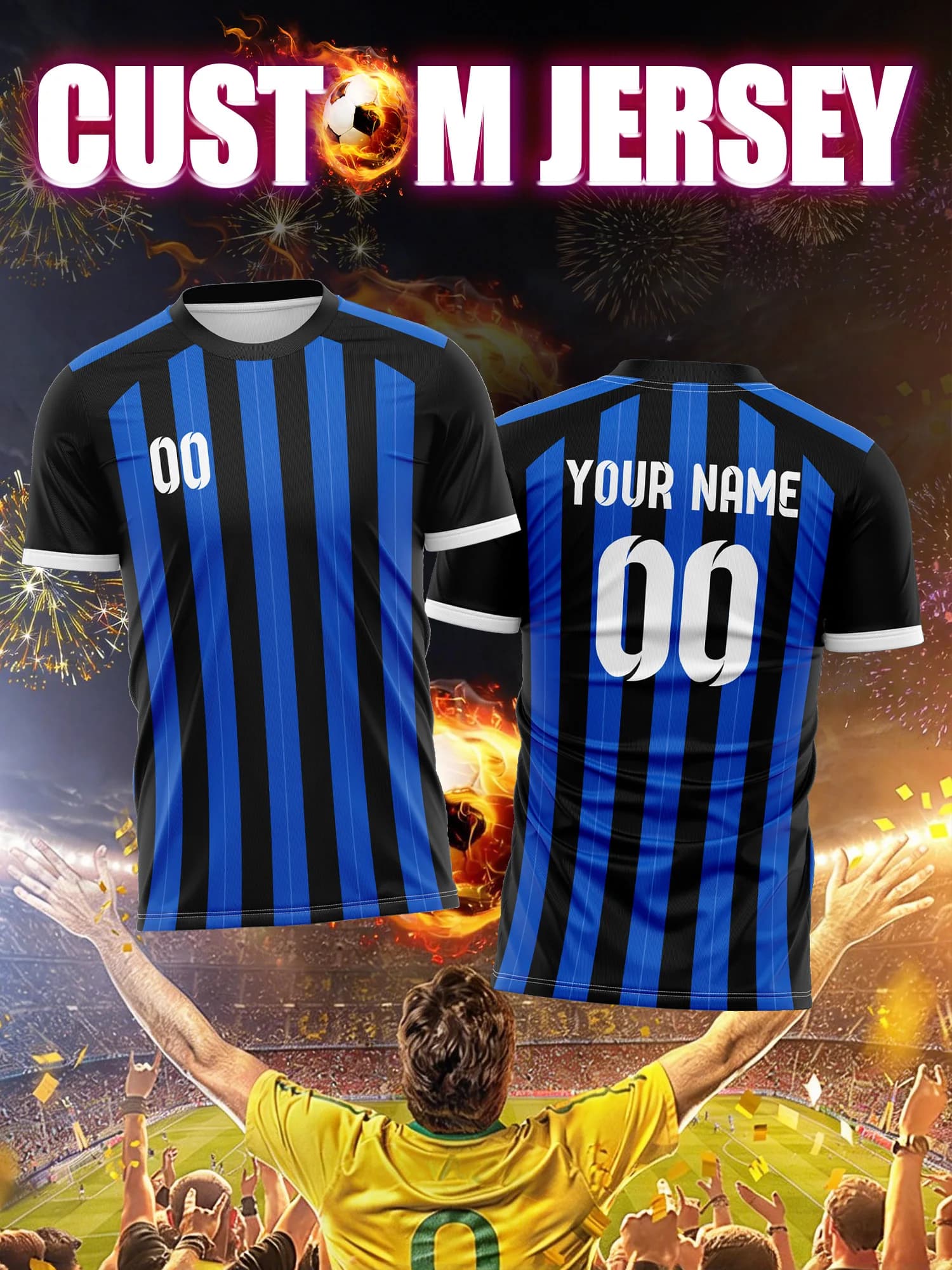 Maglia da Calcio Personalizzata con Immagine, Numero e Nome, Set Madre-Figlia, Stile Familiare