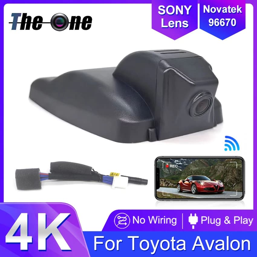 UHD 4K Dash Cam for Auto Recorder Dashcam WIFI Car Dvr Logging Devices Accessories For Toyota Avalon 5th Gen 2019- 2022