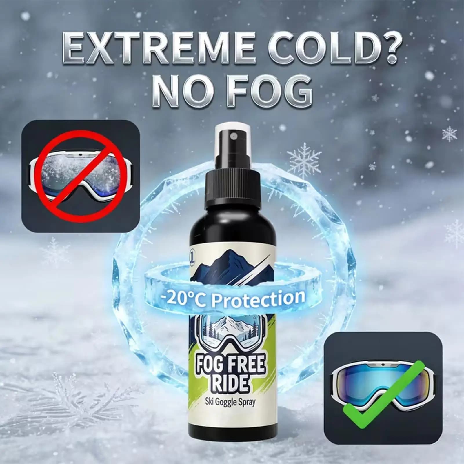 Spray Antiappannante Trasparente 100ml per Occhiali da Sci, Spray a Lunga Durata per Occhiali da Donna, per Casa, Bagno, Interni ed Esterni