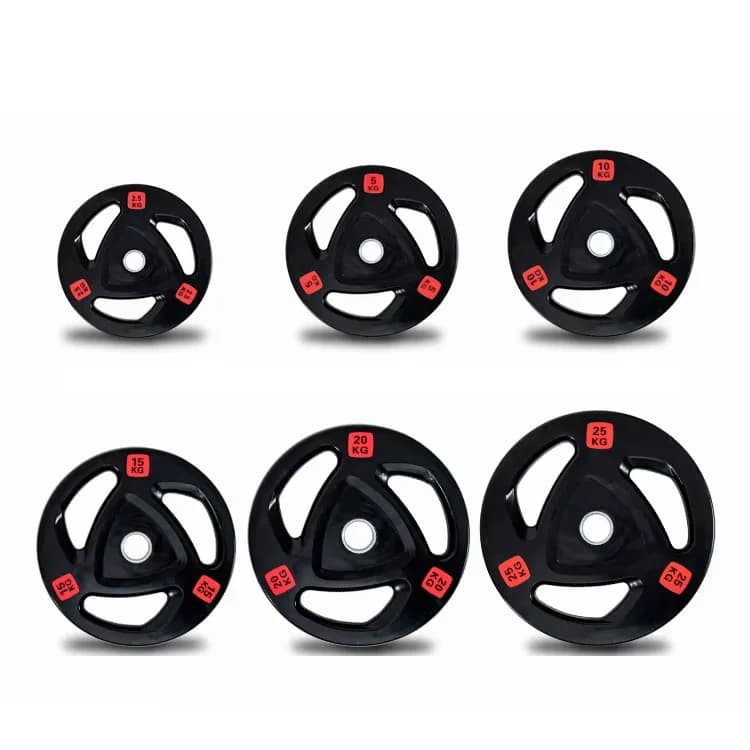 Dischi per bilanciere professionali per palestra, piastre bumper, dischi pesi neri, dischi in gomma Grip Weightspromote sales