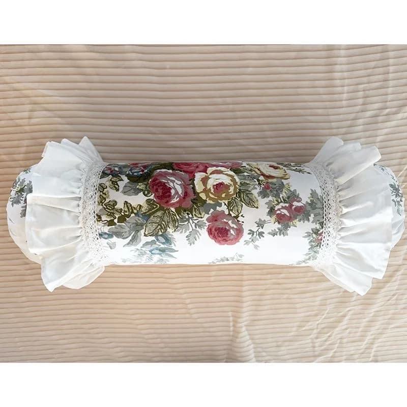 Cuscino decorativo bianco Cuscino europeo per caramelle Cuscino principessa con volant in pizzo lombare Schienale lungo per cuscino in vita carino