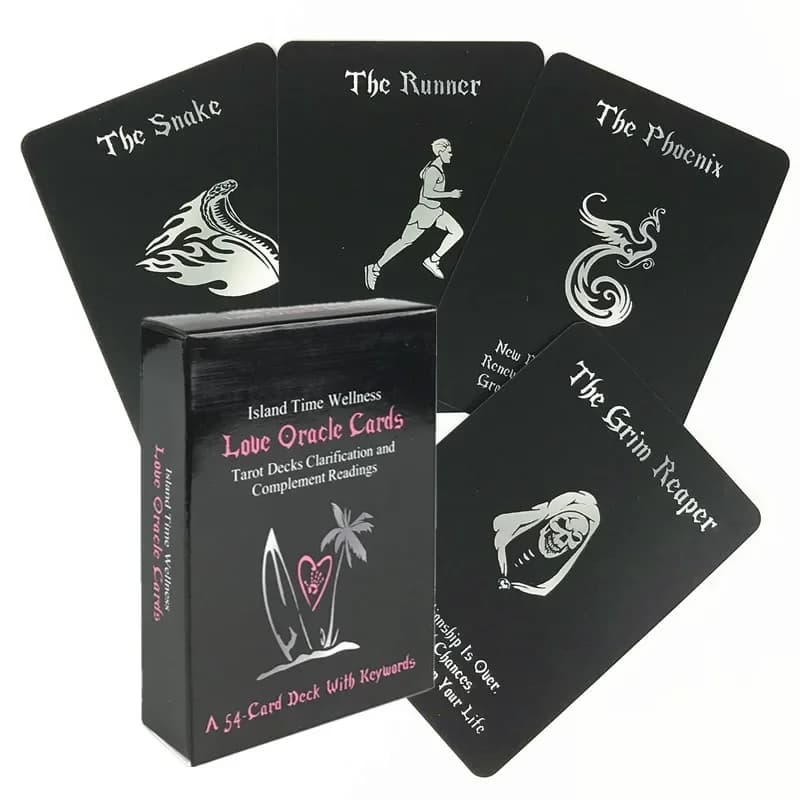 Island Time Wellness Love Oracle Cards Mazzi di tarocchi Chiarificazione e complemento Letture Mazzo con parole chiave Giochi da tavolo