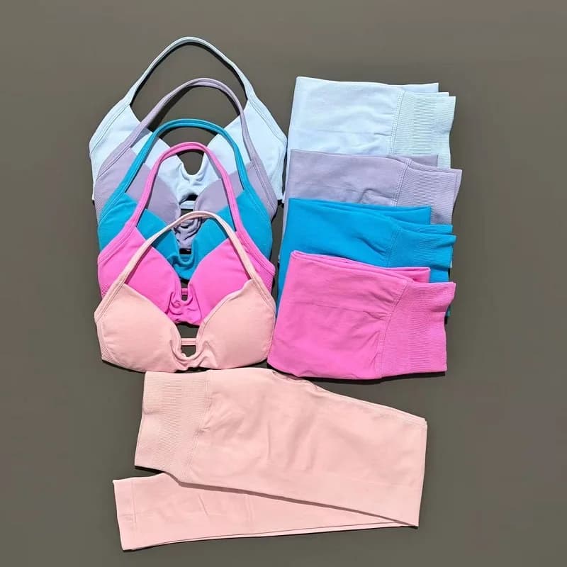 2 piece yoga clothing Women's suit Sportswear Pilates Fitness suit Gym workout Push up clothing Sports bra Leggings Suit
