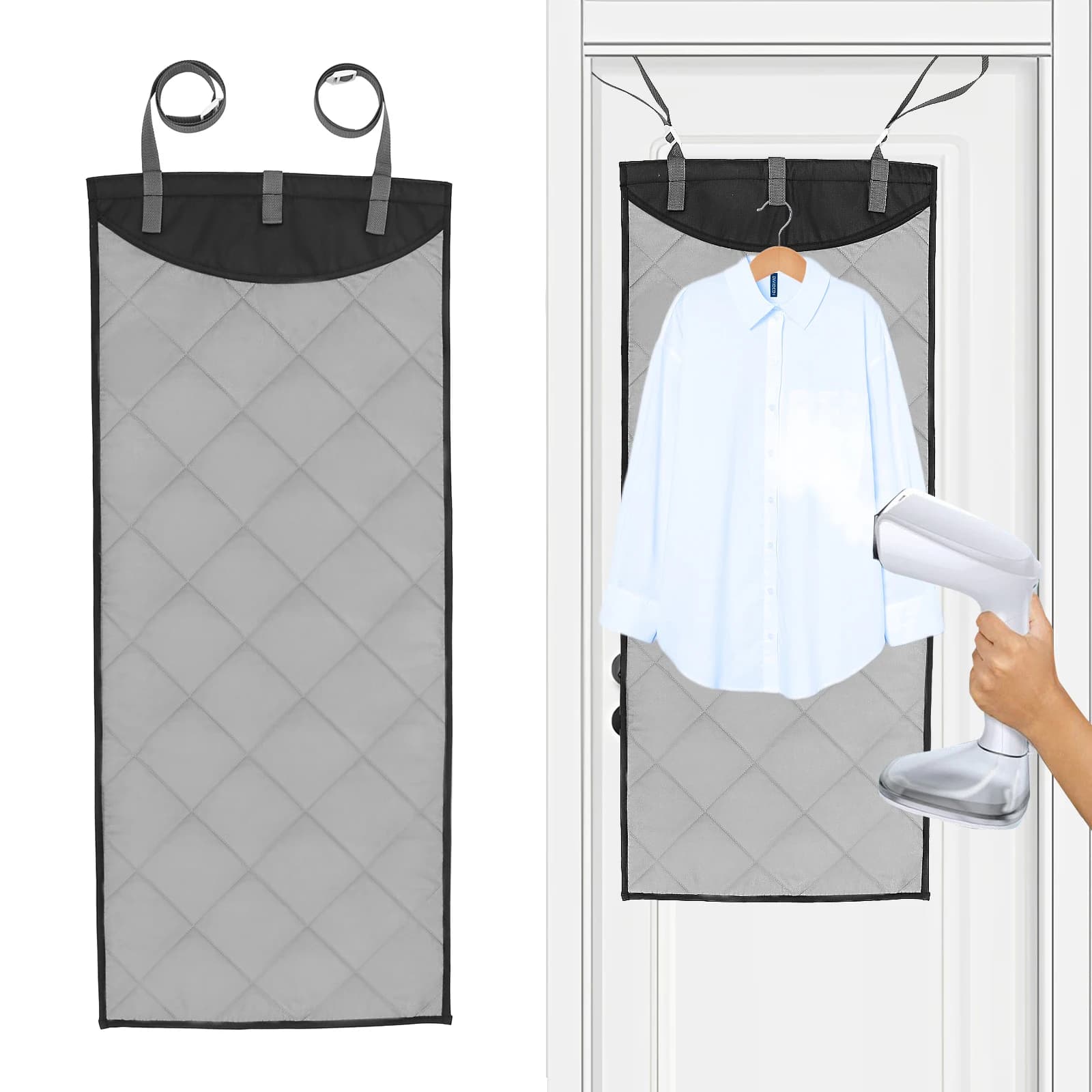 Ferro da stiro sopra la porta con guanto resistente al calore Tappetino da stiro verticale per vestiti Tappetino da stiro portatile da viaggio sopra la porta