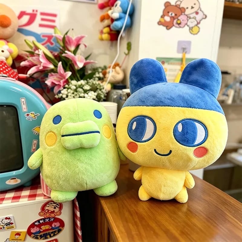 Tamagotchi Kuchipatchi Mametchi Plush Doll Set Cute Kawaii Stuffed Toy Anime Merch Collectible Gift for Her Bedroom Decoration
