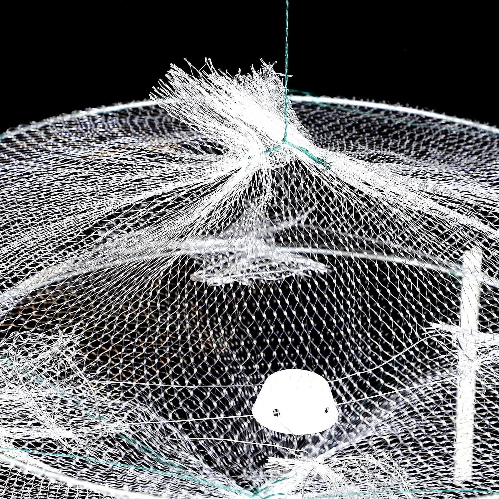 Heavy Duty Round Shrimp Fishing Trap Net Woven Nylon Stainless Steel Mesh Strong Tensile Wear Resistant Fish Crab Lobster