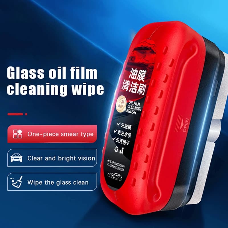 Detergent for car glasses, powerful and shiny, to clean the windscreen of the car, to remove the oil film, for window glasses of the car, removes the dirt, the brush for cleaning the car