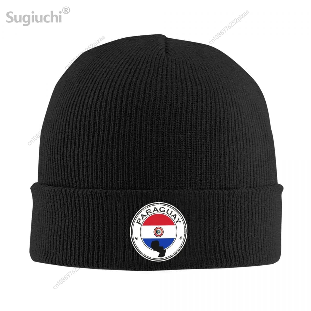 Paraguay Flag With Map Beanie Bonnet Knit Hats Men Women Cool Unisex Adult Winter Warm Cap For Gift