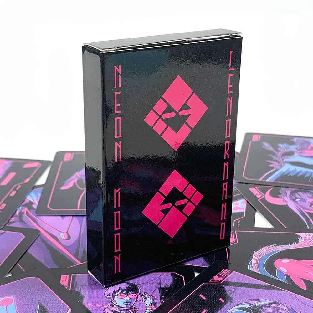 Nuovo mazzo di carte Neon Moon Lenormand, 40 carte Oracle Cyberpunk per mistiche moderne, perfette per la divinazione e come regalo
