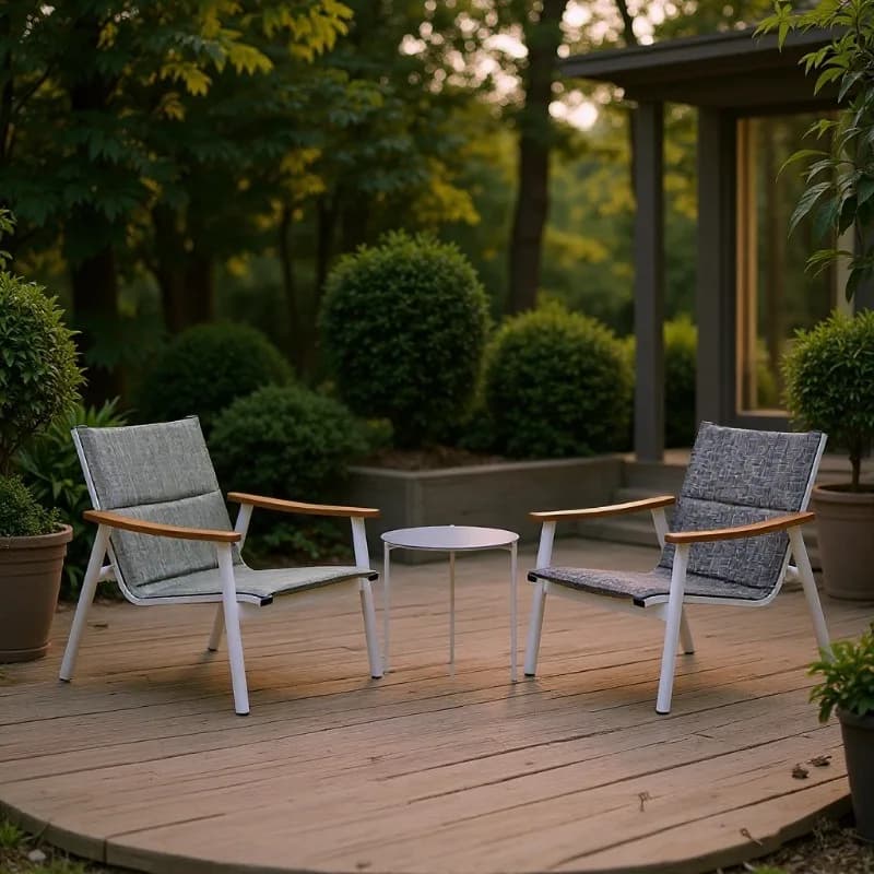 Leisure outdoor furniture waterproof sunscreen courtyard dining table and chairs open-air outdoor pendulum aluminum alloy garden