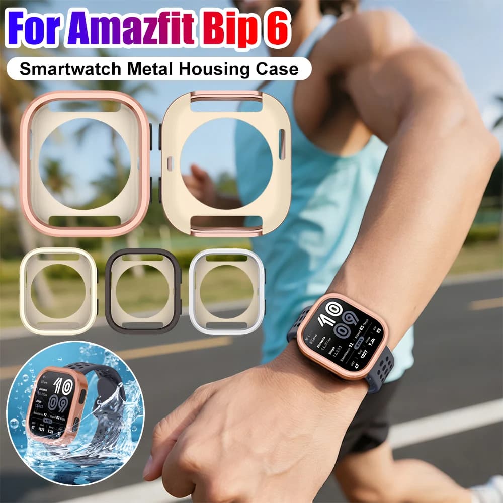 Cover protettiva per Amazfit Bip 6 Smartwatch, custodia in metallo, telaio antiurto, facile installazione, custodia rigida antiurto