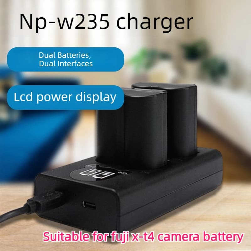 2200mAh NP-W235 NP W235 Dual LCD Battery Charging for Fujifilm X-T5 X-T4 GFX 100S X-H2S GFX 50S II VG-XT4 Battery Vertical Handle