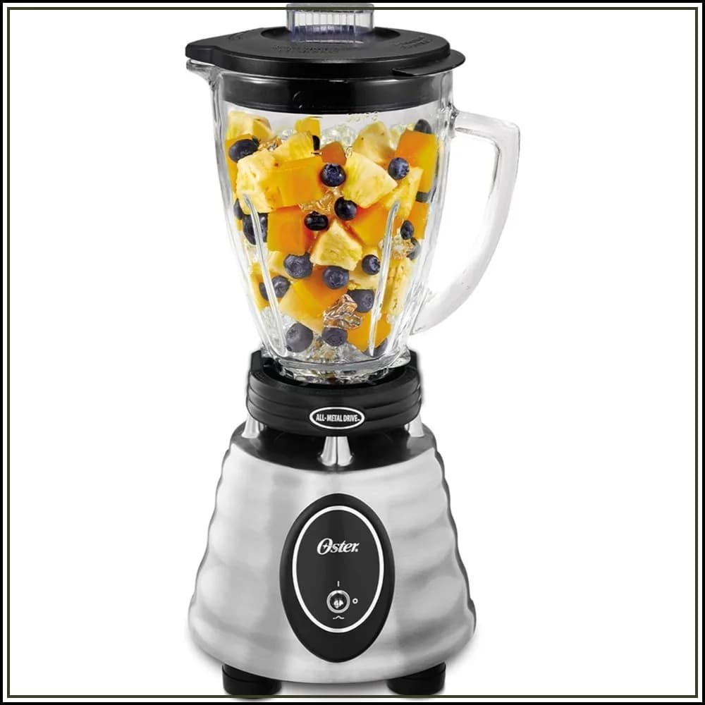 1000 Peak Watts 6-Cup Glass Blender, Stainless Steel 4-Blade, 2 Speeds, Dishwasher Safe Jar, Countertop