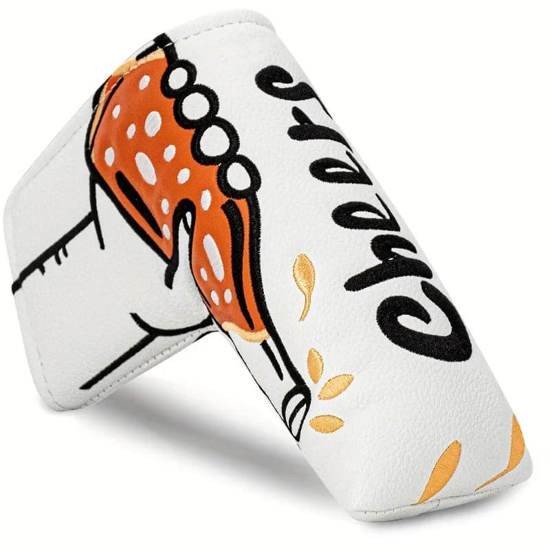 Copriputter da golf con design per tazza da birra - Sintetico sintetico con motivo arancione e a pois, chiusura magica