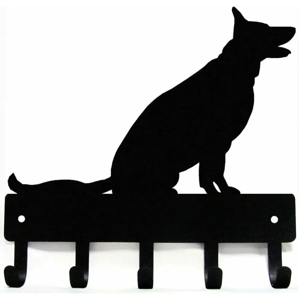 CIFBUY Iron Wall Key Rack German Shepherd Dog Leash Hanger 6 Inch Cute Metal Towel Hooks for Entryway Living Room Decor