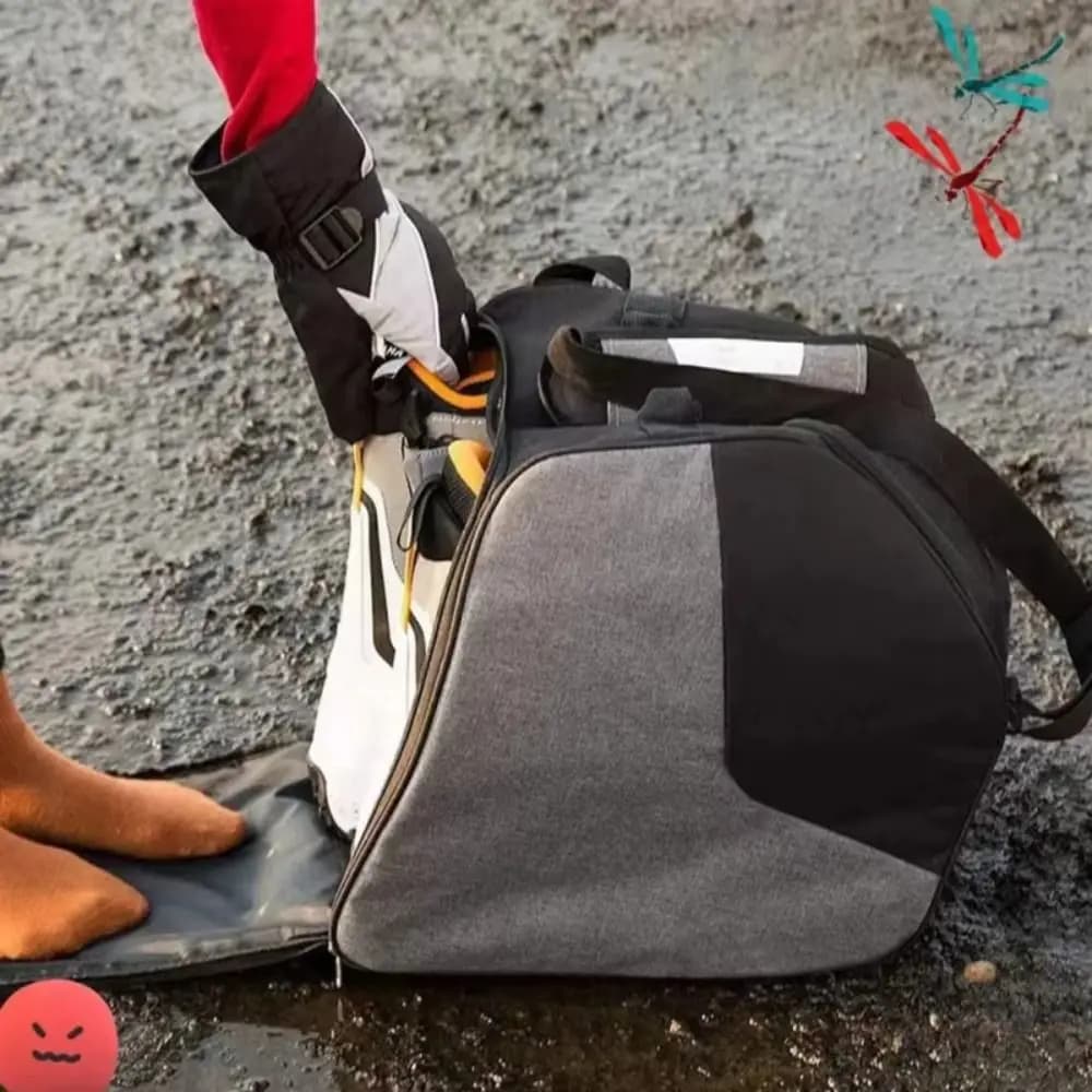 Borsa Impermeabile per Scarponi da Sci, Borsa Invernale in Tessuto Oxford per Snowboard, Borsa Leggera per Scarpe e Guanti da Sci a Tracolla