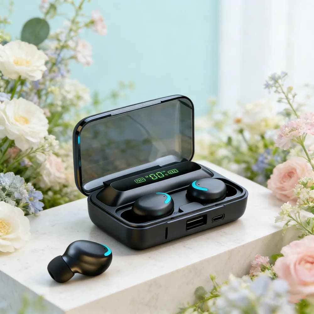 Bluetooth earphones True Wireless F9-5C, small binaural in-ear earphones, sports stereo with powerful bass, TWS headphones, brand new sports earphones.