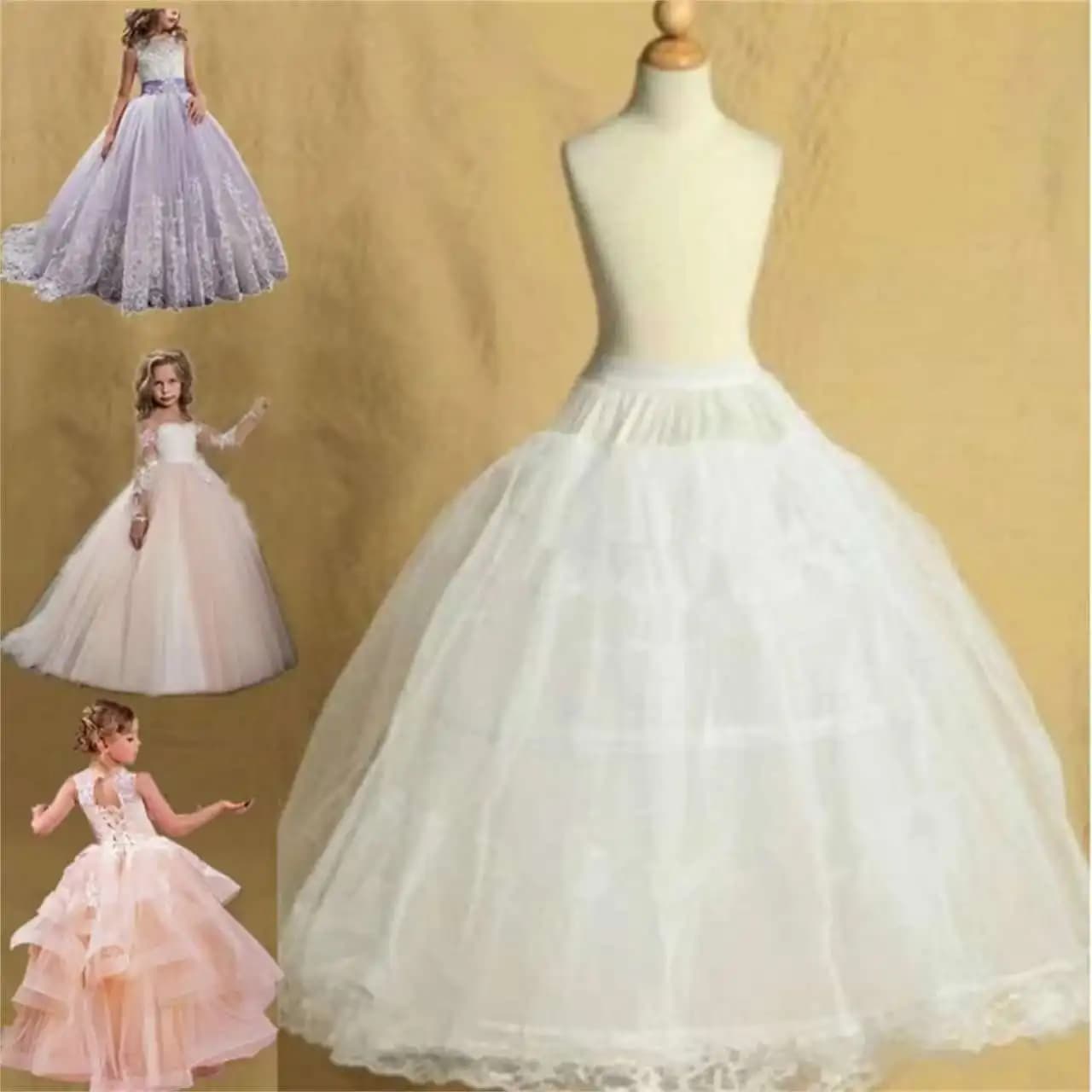 Sottoveste Flower Girl Sottoveste Gonna corta per bambini 35-75CM Lunghezza Baby Kids Sottogonna bianca Crinolina
