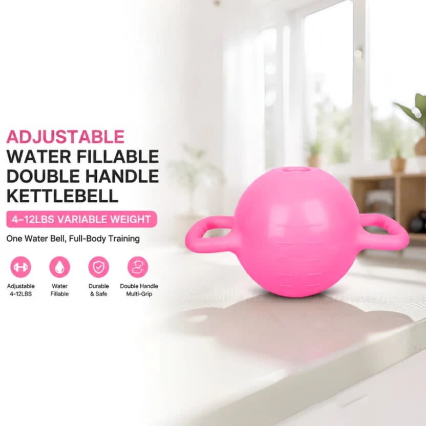 Adjustable Water Fillable Double Handle Kettlebell 4-12LBS Variable Weight Water Bell Portable Home Gym Fitness Equipment