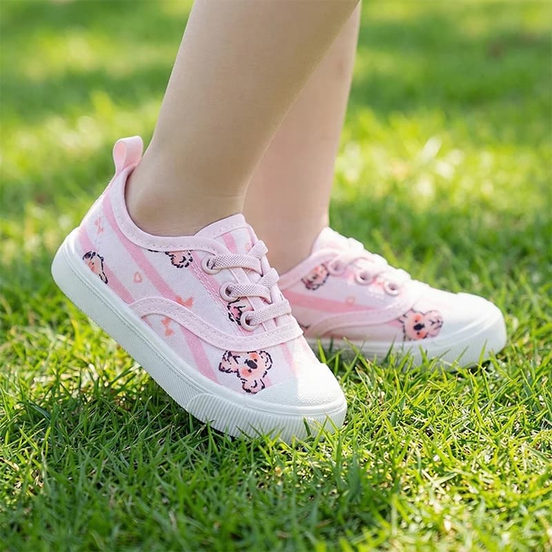 Nuove Scarpe di Tela Stampate Primaverili per Bambine, Calzature Casual con Suola Morbida e Comoda, Scarpe per Bambini con Punta Chiusa Anti-Urto