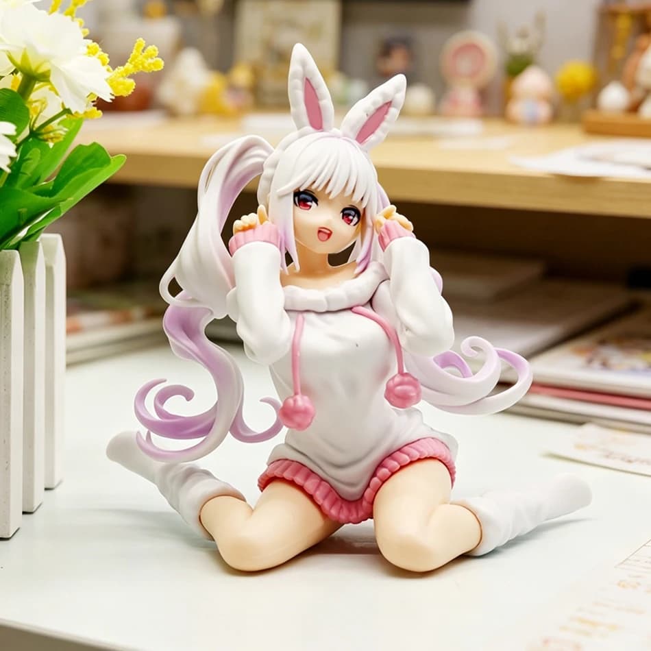 New Unique Cat Ear Anime Girl Figurine, Exquisite Detailed Sculpture, Cute Desk Ornament, Perfect Gift for Anime Fans