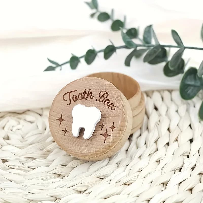 Scatola per fatina dei denti in legno da 1 pezzo: ricordo in legno non finito per denti da latte, capelli e ricordi, decorazioni per la casa e regali di compleanno