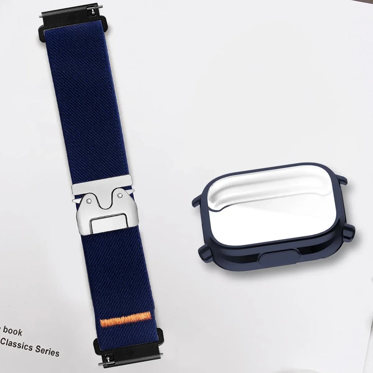 Nylon Straps+ TPU case for Redmi watch 5 active Elastic Bracelet Parachute buckle for Redmi watch 5 lite Anti-drop watch cover