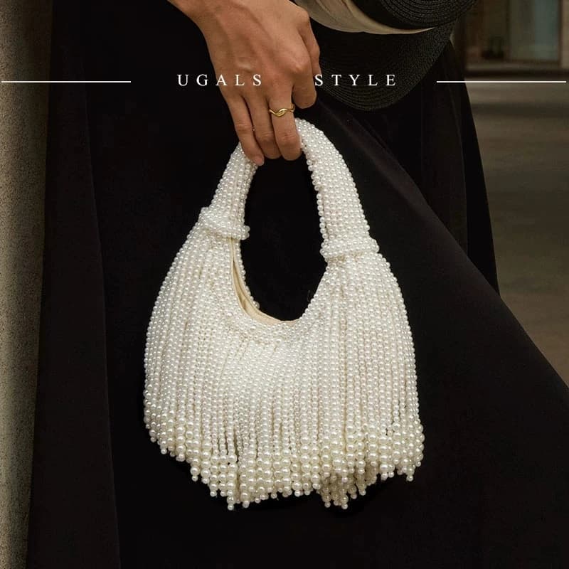 Design Handle Pearl Evening Clutch Bag Purses and Handbag Luxury Designer Long Tassel Clutch Purse Bag