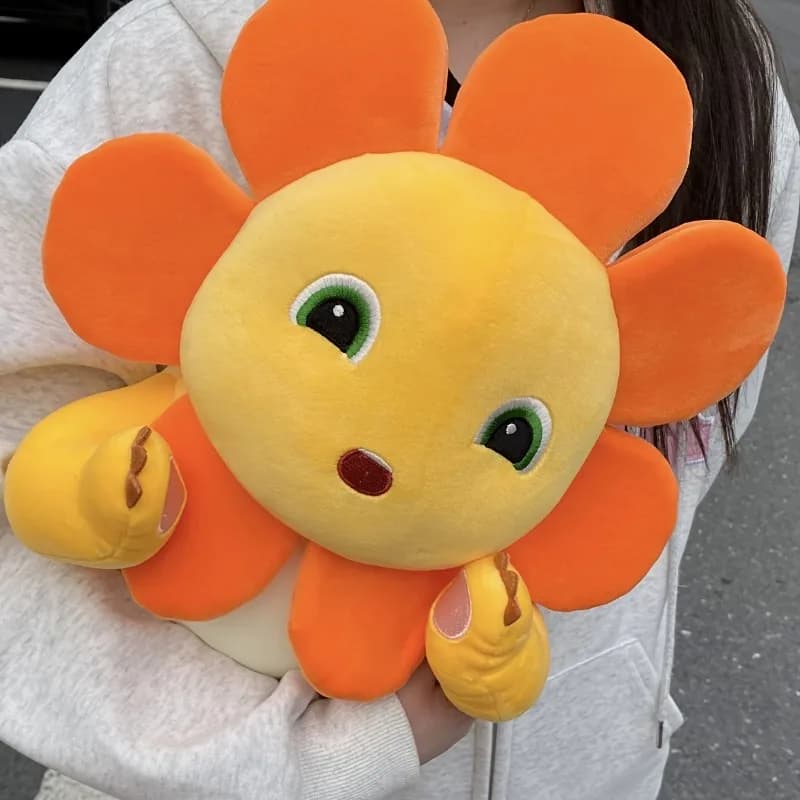 Morbido peluche giallo con ali arancioni, soffice regalo di peluche per Natale, compleanni, bambini, festa della mamma, festa di Halloween