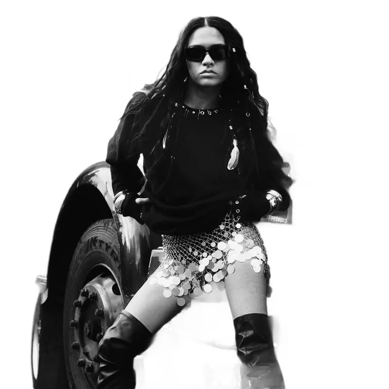 Minigonna con Paillettes e Catena Metallica, Stile Hippie per Donna, Versatile per Discoteca, Streetwear, Festa, Club, Casual