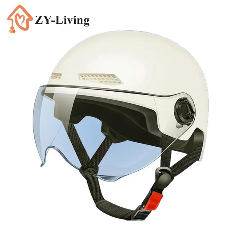 Casco da bicicletta elettrica/moto da adulto, unisex, con occhiali, certificato 3C, con disegno a cartoni animati, 1 pezzo.