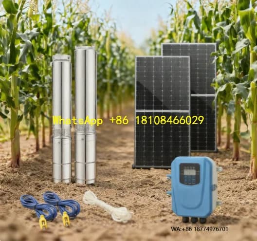 Kit pompa acqua solare con flusso di pannelli: 5,5 M3/h prevalenza/profonzione pozzo: 198 m per l'irrigazione di emergenza nel campo di mais dei secoli