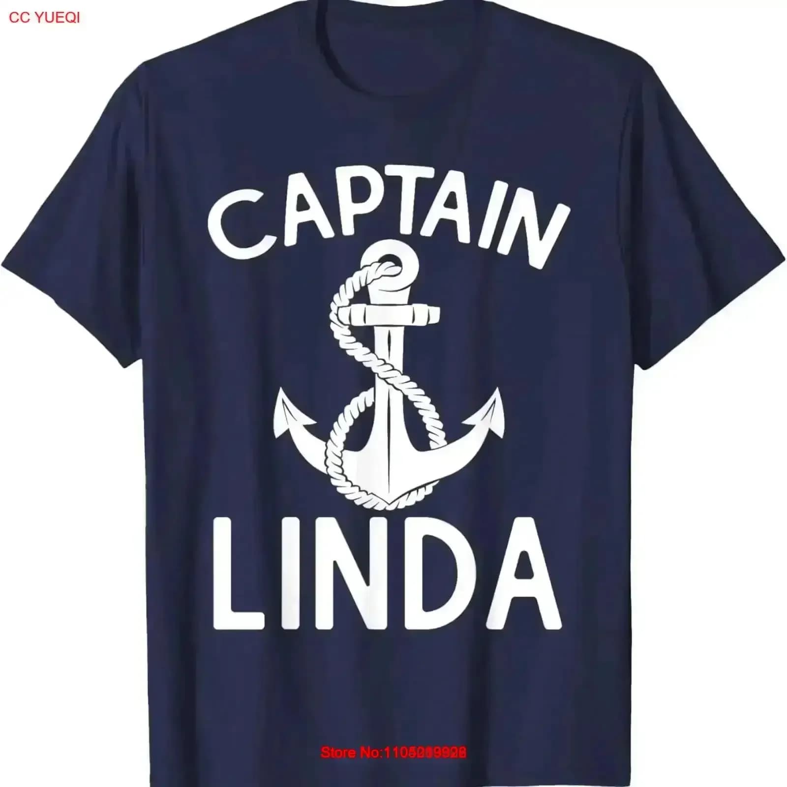 Capitan Linda Boat Ship Yacht Anchor T Shirt vintage lavato elegante leggermente confortevole allungato moda homme