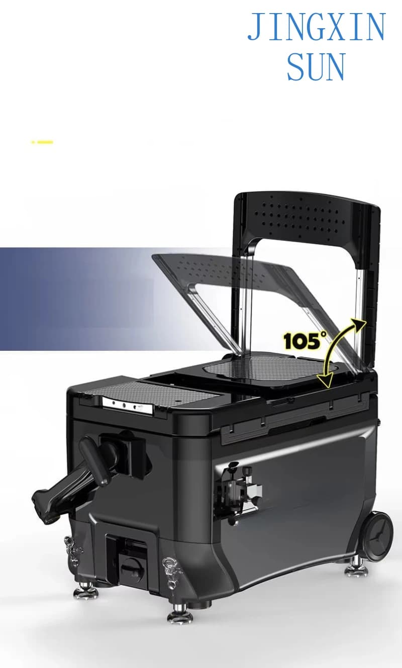 Multifunctional fishing tackle box Portable adjustable height fishing seat tool with seat cooler box