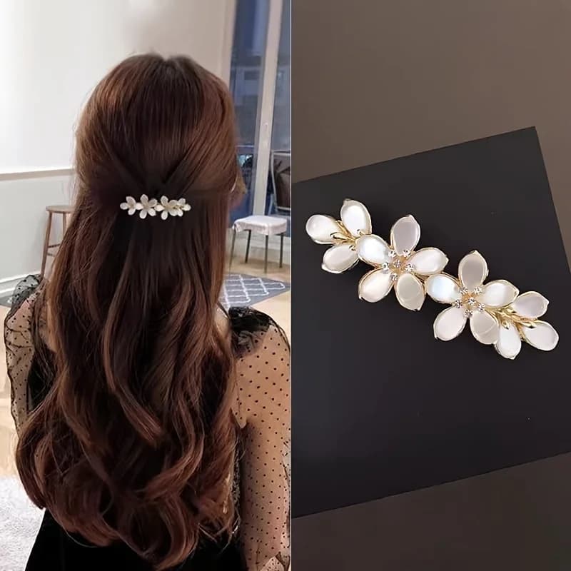 Fermaglio per capelli con strass floreali vintage da 1 pezzo adatto per tutte le stagioni, perfetto per matrimoni/feste. Stile squisito, raffinato, elegante, versatile