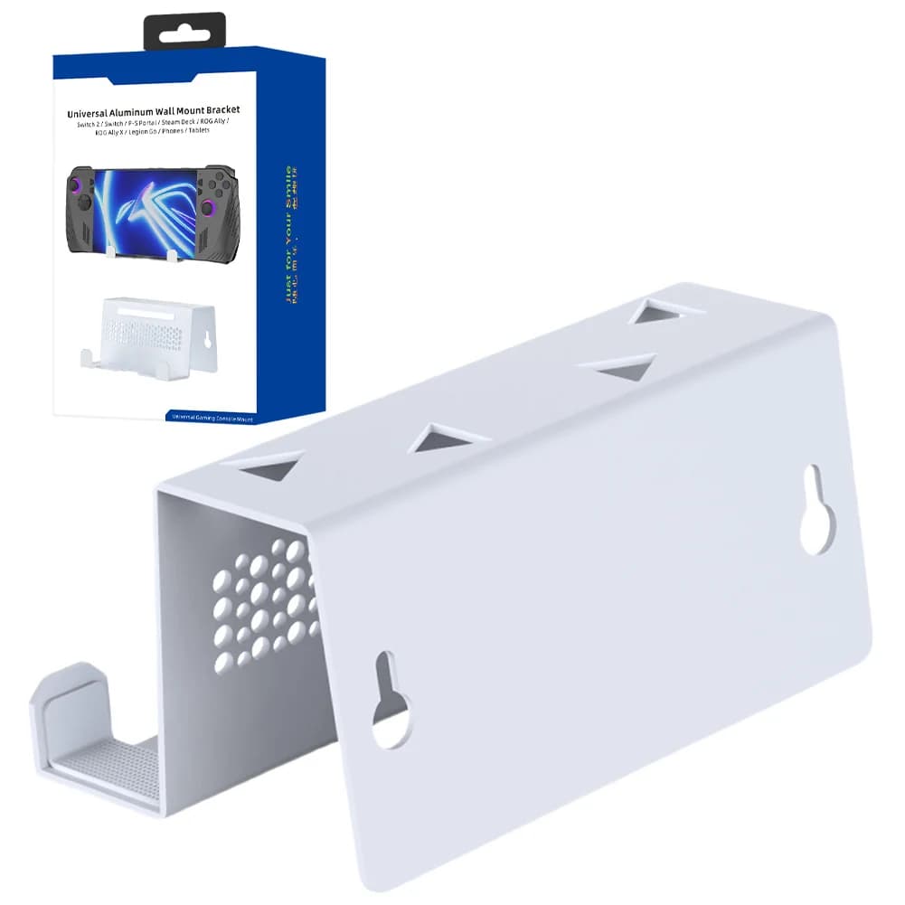 Supporto da Parete per Console, Accessorio Salvaspazio per TV, Stabile Supporto a Muro per ROG Ally X/PS5 Portal/Steam Deck