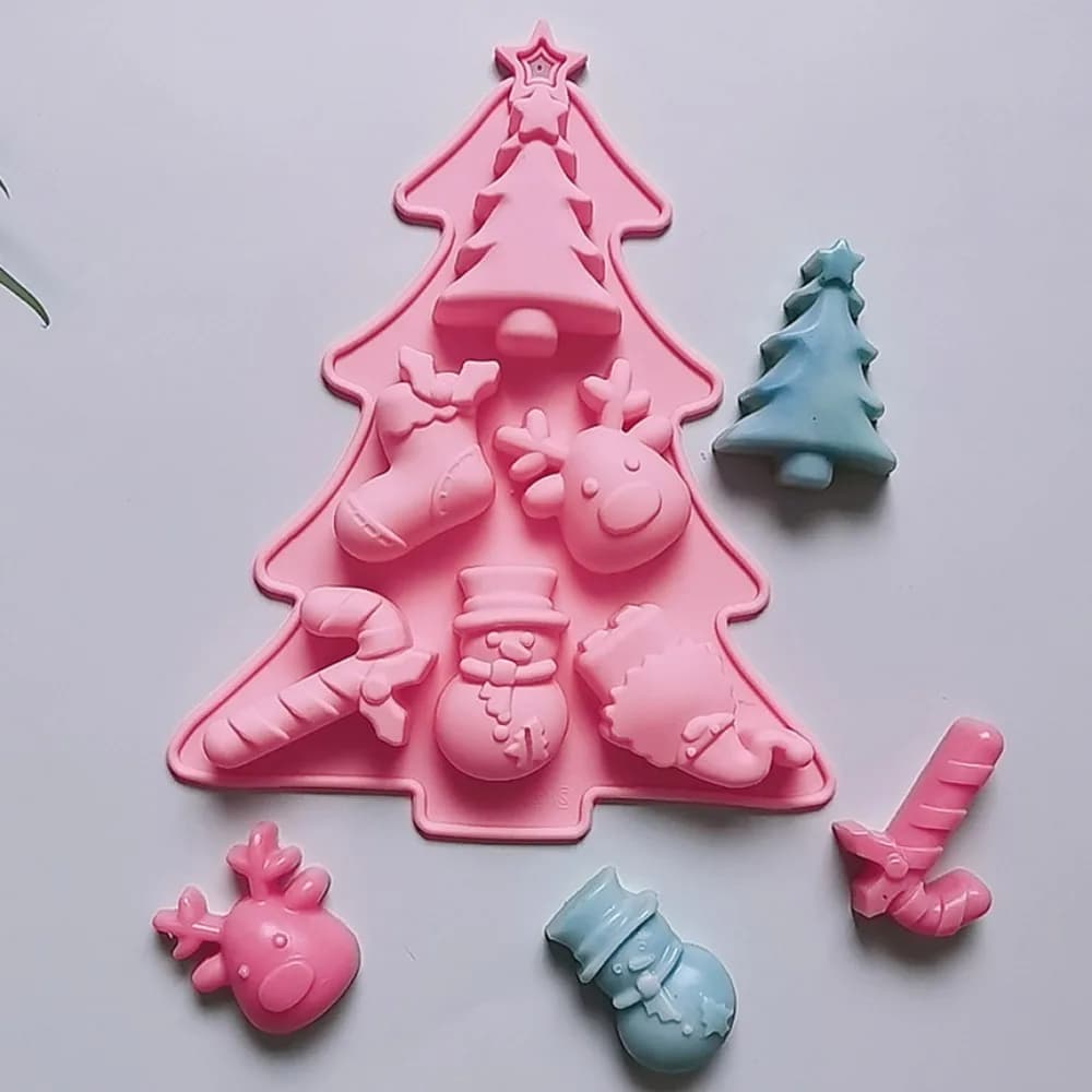 Albero di natale cioccolato stampo in Silicone pan di zenzero uomo pupazzo di neve budino di babbo natale stampo per biscotti animale alce vassoio per il ghiaccio strumento di cottura regali