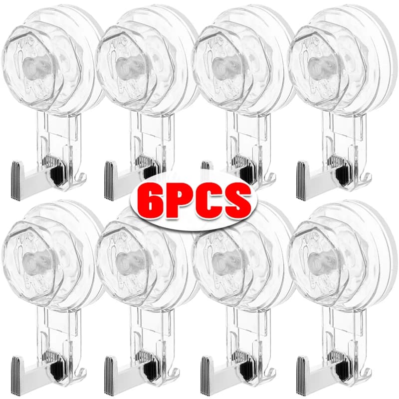 6/1PC Ganci a ventosa sottovuoto Multifunzionale Appeso a parete Chiavi Vestiti Supporto a ventosa Bagno Cucina Gancio autoadesivo