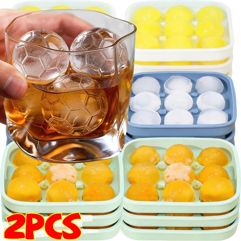 Stampo in Silicone a Forma di Pallone da Calcio per Cubetti di Ghiaccio, Vassoio per Sfere di Ghiaccio per Whisky, Cocktail, Decorazioni per Feste