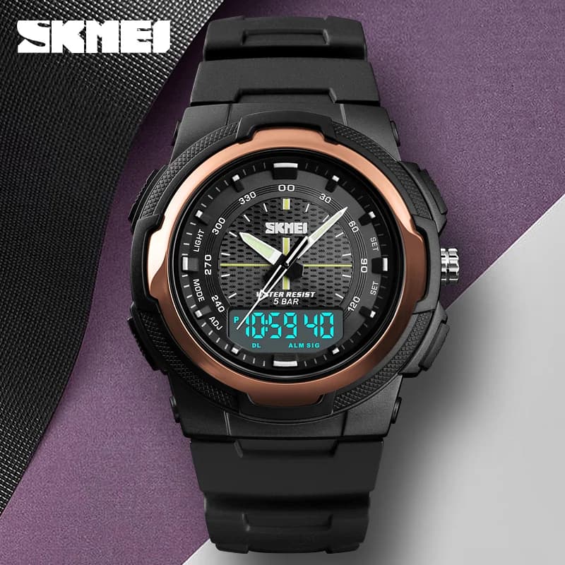 SKMEI Outdoor Retro Lighting Dual Time Display Man sports watch Military chronometer Date Week Waterproof electronic wristwatch 5bar