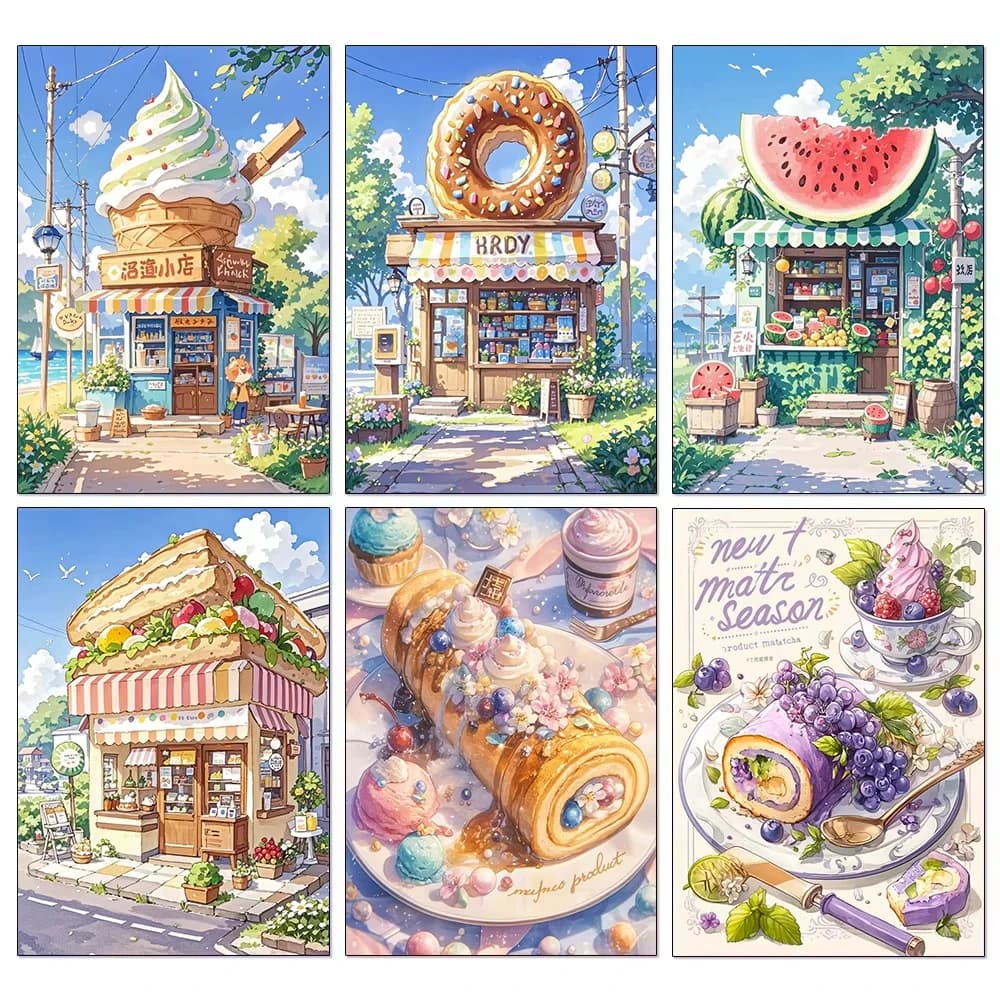 Kit per Pittura Diamantata Fai da Te, Mosaico Completo con Diamanti, Ricamo a Punto Croce, Decorazione per la Casa, Artigianato per Adulti, Tema Casa Cartone Animato Originale