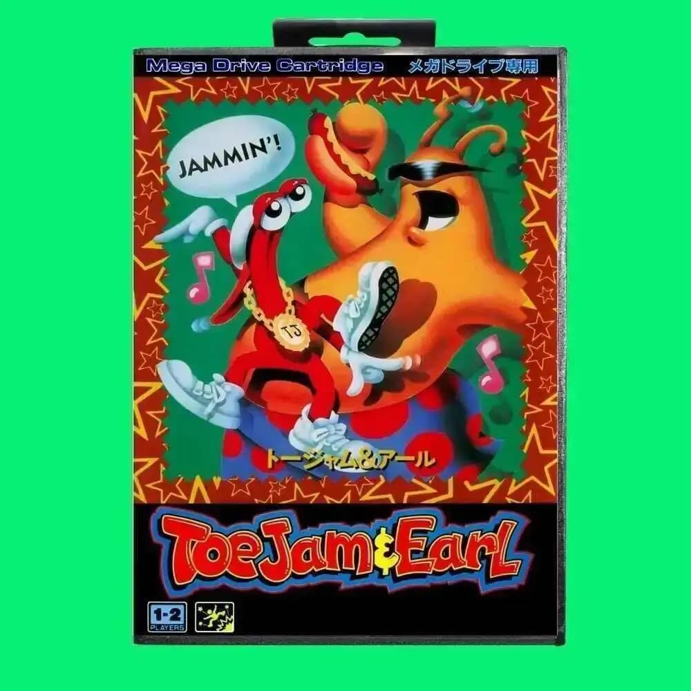 Cartuccia di gioco ToeJam e Earl Scheda di gioco MD a 16 bit con scatola al dettaglio JP Cover per Sega Mega Drive