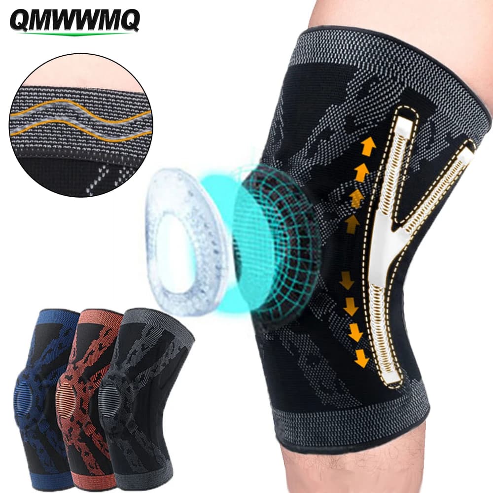 1 pz/2 pz ginocchio protezione rotula tutore, Silicone primavera basket corsa, compressione ginocchio manicotto supporto Pad sport Brace ginocchiera