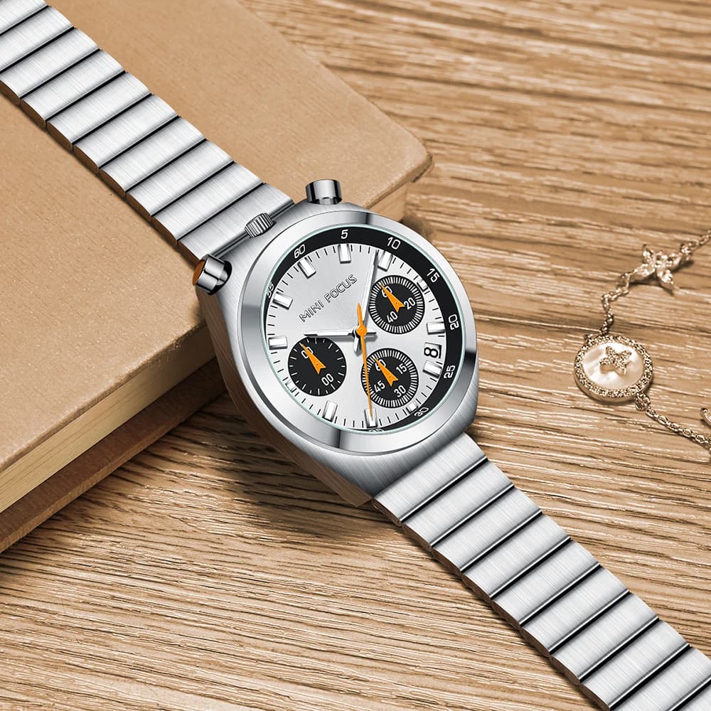 MINI FOCUS Elegant Multifunctional Women's Watch Fashion Women's Watch Waterproof Quartz Strap Stainless Steel Wrist Watch With Taurus Head Gift