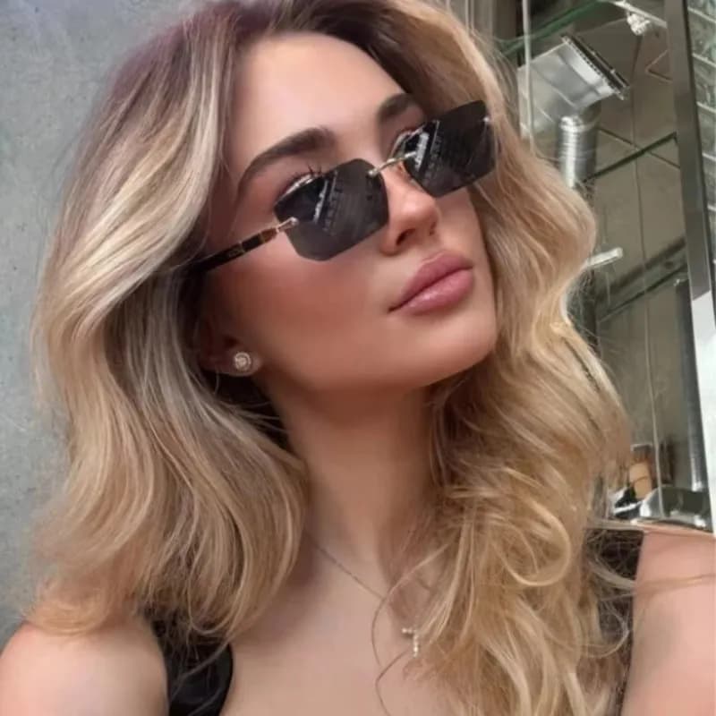 Occhiali da Sole Quadrati Stile Punk per Donna, Marca di Lusso, Montatura Piccola, Lenti a Specchio in Metallo, Oculos De Sol Feminino