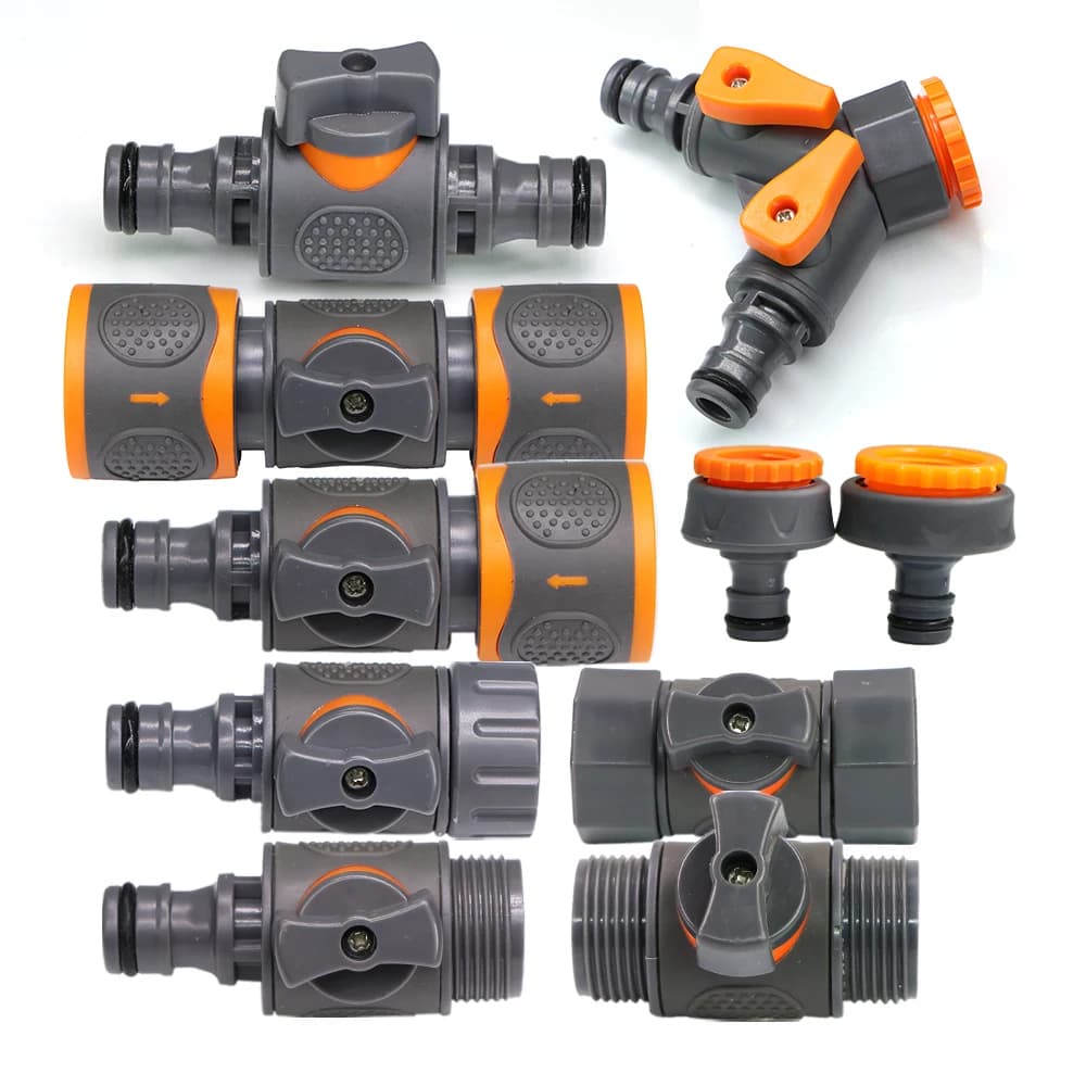 1/2 "3/4" 1 "Maschio Femmina Adattatore Y-Giunto Accessori per irrigazione dell'acqua Essere Utilizzato Tubo da giardino Rubinetto On/Off Valvola 16mm Connettore rapido