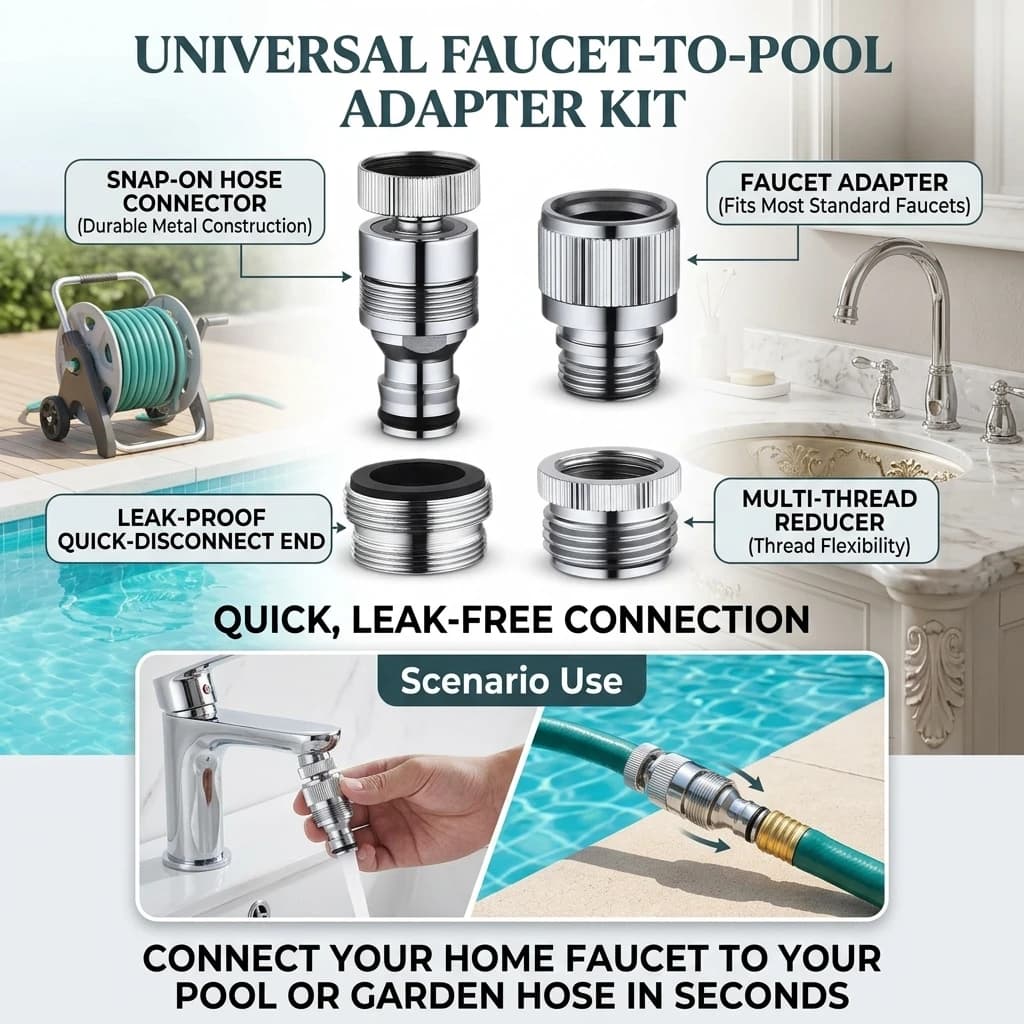 Sink Faucet Quick Connector, Faucet Adapter for Sink Connection, Suitable for Shower Pipes, Garden Hoses, and Washing Machines