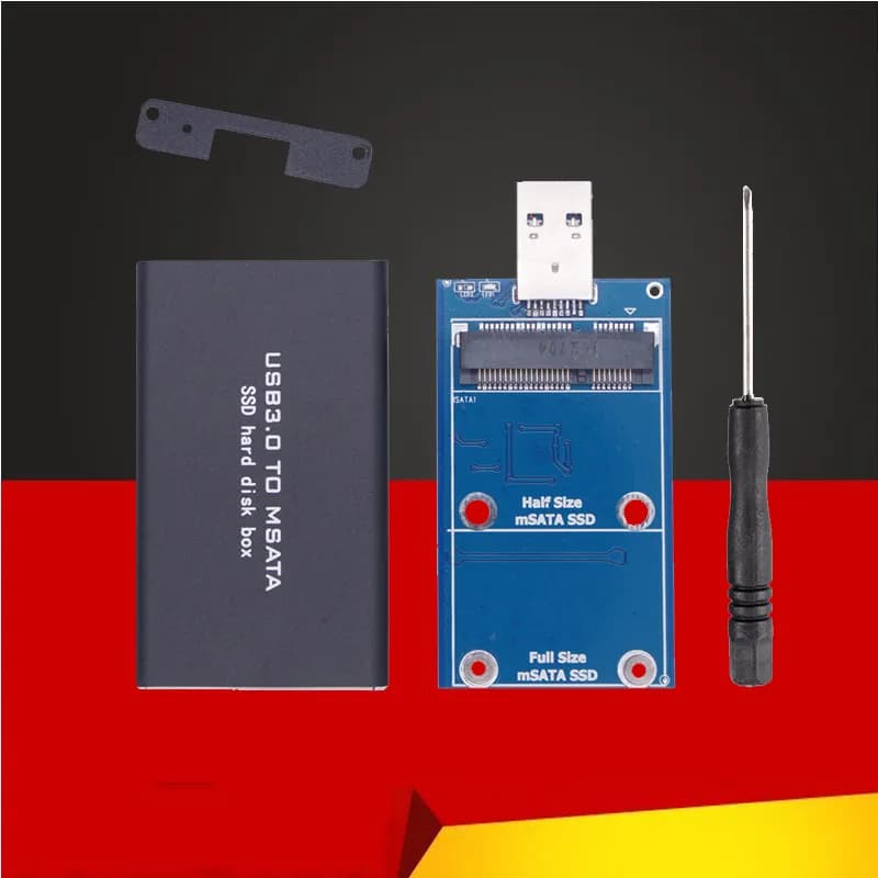 MSATA a USB 3.0 custodia per disco rigido in lega di alluminio scatola per disco a stato solido esterno adattatore per custodia mSATA per SSD mSATA 30*30 50*30