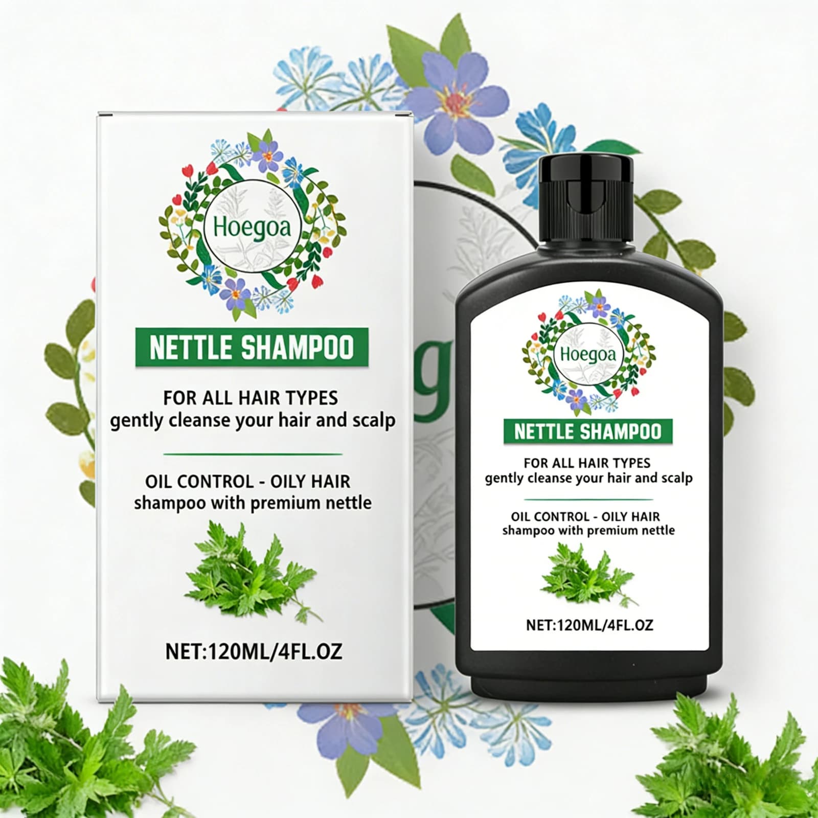 Shampoo alla Ortica Rinforzante e Volumizzante, Trattamento Leggero e Nutriente Profondo, Detergente Delicato per Capelli Grassi, Adatto a Tutti i Tipi
